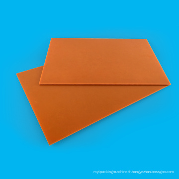 Feuille laminée de papier phénolique noir/orange électrique